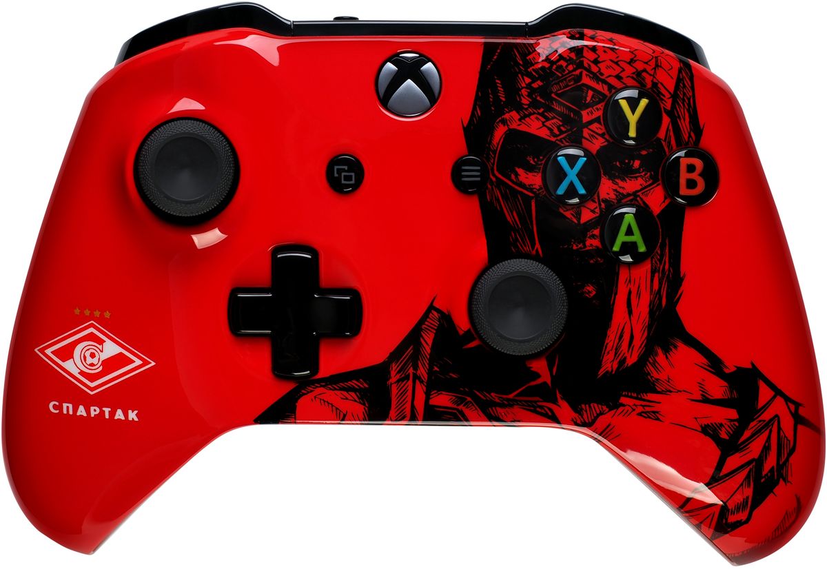 Xbox One Спартак Гладиатор беспроводной геймпад6CL-00002 Xbox One Спартак Гладиатор беспроводной геймпад6CL-00002Ощутите невероятное удобство управления с беспроводным геймпадом Xbox One. Импульсные триггеры обеспечивают вибрационную обратную связь, так что вы почувствуете малейшую тряску и столкновения с высочайшей точностью. Отзывчивые мини-джойстики и усовершенствованная крестовина повышают точность. А к 3,5 - мм стереогнезду можно напрямую подключить любую совместимую гарнитуру.Почувствуйте игру благодаря импульсным триггерам. Вибрационные электродвигатели в триггерах обеспечивают прецизионную обратную связь, передавая отдачу оружия, столкновения и тряску для достижения невиданного реализма в играх!Теперь геймпад оснащен 3,5-мм стереогнездом, к которому можно напрямую подключить любимую игровую гарнитуру.Поддерживается беспроводное обновление прошивки, благодаря чему для обновления не требуется подключать геймпад с помощью кабеля USB.ТочностьКрестовина отлично реагирует как на касания, так и на нажатия навигационных кнопокМини-джойстики удобнее в использовании и точнее работаютТриггеры и бамперы ускоряют доступ к командамКомфортРазмер и контуры геймпада комфортны для рук любого игрокаБатареи скрыты в корпусе, благодаря чему геймпад удобнее лежит в рукеДругие особенностиКомплект поставки: беспроводной геймпад и 2 батареи типоразмера AAРадиус действия до 6 мК консоли можно одновременно подключить до 8 беспроводных геймпадовКнопки Меню и Просмотр облегчают навигациюПростая привязка профилей к геймпадуК новому встроенному стереогнезду для гарнитуры можно подключить дополнительные устройства, например гарнитуру для чатаГеймпад совместим с зарядным устройством для геймпада Xbox One, гарнитурой для чата Xbox One и стереогарнитурой Xbox One.
