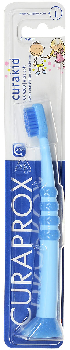 Curaprox CK 4260 Зубная щетка детская Curaprox с гуммированной ручкой цвет: голубой. CK4260