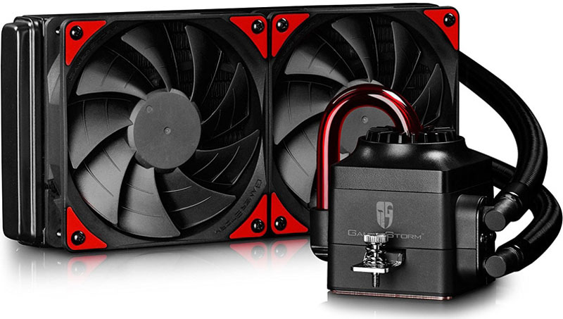 Deepcool Captain 240 EX система охлаждения для игрового компьютераCAPTAIN 240 EX Deepcool Captain 240 EX система охлаждения для игрового компьютераCAPTAIN 240 EXСистема охлаждения Deepcool Captain 240 EX выполнена в духе стимпанка с LED-подсветкой и прозрачными трубками, сквозь которые видна циркуляция жидкости. Все эти элементы придают системе свой неповторимый стиль, что наверняка оценят владельцы корпусов с боковым окном. СВО предназначена для охлаждения всех известных на сегодняшний день процессоров, в комплекте — полный комплект креплений, а тепловой пакет процессоров, с охлаждением которых справится эта СВО достигает 220 Вт.Данная модель построена на базе новых PWM вентиляторов серии DeepCool Gamer Storm — TF120, которые отличаются высокой производительностью, низким уровнем шума и запатентованным дизайном. Вентилятор Gamer Storm TF120 развивает при максимальной скорости 1800 об/мин давление 3.31 мм водяного столба, а уровень шума не превышает 31.3 дБ.Резиновое покрытие предохраняет СВО от внешних воздействий, защищая ее от коррозии, перепадов давления и температурных скачков.Благодаря 240-мм алюминиевому радиатору вентиляторы системы могут работать на низких оборотах и практически бесшумно. Также в конструкции предусмотрены стандартные монтажные отверстия под 120-мм вентилятор.Трехфазный индукционный мотор, встроенный мощный закрытый импеллер. Сильный поток жидкости и больший напор.
