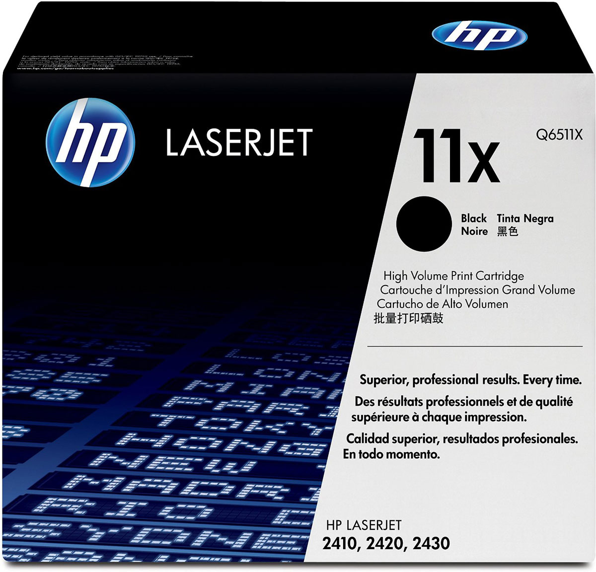 HP Q6511X (11X), Black тонер-картридж для LaserJet 2410/2420/2430Q6511X HP Q6511X (11X), Black тонер-картридж для LaserJet 2410/2420/2430Q6511XКартриджи HP Q6511X (11X) обеспечивает бесперебойную печать. Оригинальные картриджи HP с оригинальным тонером HP гарантируют качественное выполнение задач печати в офисе. Добейтесь превосходного качества черно-белой печати для повседневных нужд. Это недорогое и производительное решение отлично подойдет для печати отчетов, счетов, таблиц и других повседневных документов.Конструкция оригинальных картриджей LaserJet и уникальная формула тонера HP гарантируют неизменно высокое качество печати на протяжении всего срока службы картриджа. Конструкция расходных материалов обеспечивает стабильные показатели ресурса при смене картриджа.