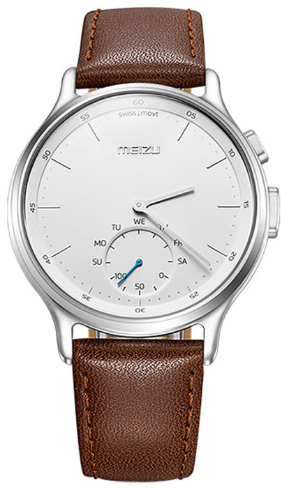 Meizu Mix Leather, Silver Brown смарт-часыMZWA1S-L-SL Meizu Mix Leather, Silver Brown смарт-часыMZWA1S-L-SLЛёгкие умные часы с кварцевым механизмом Meizu Mix и ремешком из крупно-зернистой итальянской кожи.Корпус, циферблат и стрелки умных кварцевых часов Meizu Mix изготовлены из ювелирной стали. Она устойчива к коррозии, высоким температурам и износу. Прекрасная комбинация надёжных материалов и утончённого дизайна.Элегантное сапфировое стекло. Твёрдость сапфирового стекла равна 9 и уступает лишь алмазу. Такое стекло выдерживает царапины, удары и высокие температуры. Вы не будете разочарованы.В умных часах Meizu Mix установлен швейцарский часовой механизм, известный благодаря своей долгой истории и мастерству изготовления. В часах сочетаются функциональность умных часов и продолжительный срок службы с традиционной точностью и надёжностью.Легкие умные часы Meizu плотно сидят на запястье. Теперь вы больше не пропустите входящий звонок, SMS или сообщение в мессенджере. В часах возможно настроить будильник и напоминания.Высокоточный сенсор отслеживает ваши передвижения и подсчитывает потраченное количество калорий и показывает ежедневную физическую активность. Если вы переключились на малый циферблат, с помощью секундной стрелки вы можете выбрать информацию для отображения, например, физическая активность за неделю. Переключаться между режимами очень просто.Не можете найти свой телефон? Нажав на кнопку на часах, вы можете включить проигрывание рингтона на смартфоне.В часах Meizu Mix установлена батарея способная работать до 240 дней, поэтому вам больше не будут надоедать ежедневные зарядки аккумулятора. Часы выдерживают погружение в воду на глубину до 30 метров, но брать их с собой в сауну не разрешается.