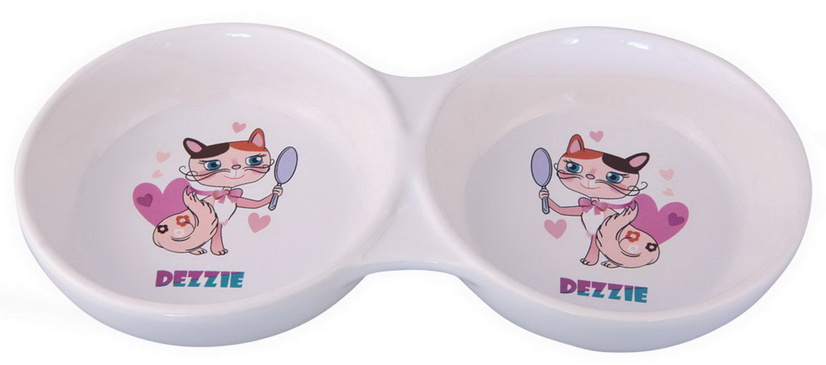 Миска для кошек Dezzie Красавица, двойная, 2 х 150 мл5637007 Миска для кошек Dezzie Красавица, двойная, 2 х 150 мл5637007Двойная миска для кошек Dezzie Красавица, выполненная из керамики и оформленная красочным изображением, отличается легкостью и удобством применения. Размер миски: 22,3 х11,3 х 3,3 см. Объем миски: 2 х 150 мл.