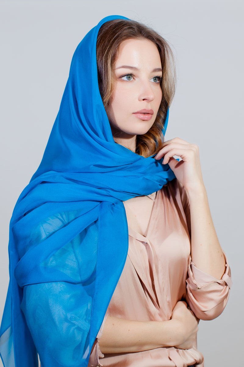 Палантин Sophie Ramage, цвет: голубой. QA-11715-3. Размер 145 см х 180 см