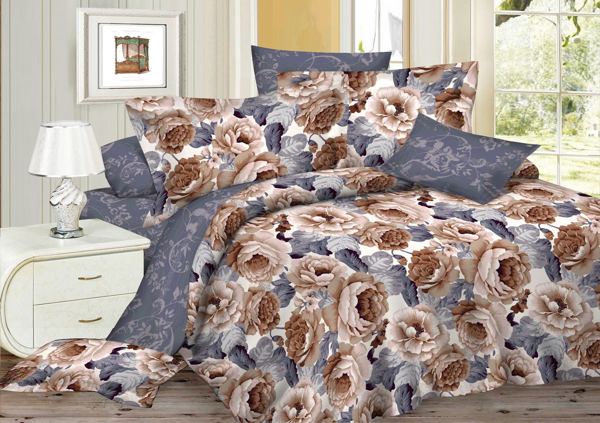 Комплект белья Amore Mio Pion, 1,5-спальный, наволочки 70x70, цвет: серый, бежевый82863 Комплект белья Amore Mio Pion, 1,5-спальный, наволочки 70x70, цвет: серый, бежевый82863Комплект постельного белья Amore Mio является экологически безопасным для всей семьи, так как выполнен из сатина (100% хлопок). Постельное белье оформлено оригинальным рисунком и имеет изысканный внешний вид. Сатин - это ткань сатинового (атласного) переплетения нитей. Имеет гладкую, шелковистую лицевую поверхность, на которой преобладают уточные нити (уток - горизонтально расположенные в тканом полотне нити). Сатин изготавливается из крученой хлопковой нити двойного плетения. Он чрезвычайно приятен на ощупь, не электризуется и не скользит по кровати. Сатин прекрасно сохраняет форму и не мнется, отлично пропускает воздух, что позволяет телу дышать и дарит здоровый и комфортный сон.Комплект состоит из пододеяльника, простыни и двух наволочек.