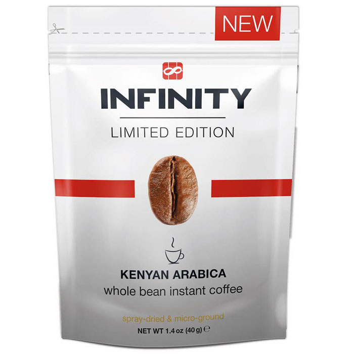 Infinity Limited Edition кофе растворимый, 40 г4260283250806 Infinity Limited Edition кофе растворимый, 40 г4260283250806Кофе идеально подойдет для того, чтобы приятно удивить ваших друзей. Сбалансированный букет ароматов заставит усомниться в том, что этот кофе растворимый: уникальная технология In-Fi позволила в неприкосновенности донести все нюансы и оттенки вкуса натуральной молотой Кенийской Арабики.