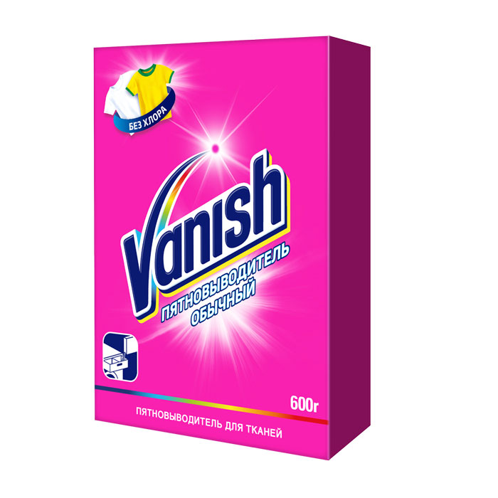 Порошковый пятновыводитель Vanish подходит как для белых, так и для цветных вещей. Безопасен для вещей, так как не содержит хлор.Товар сертифицирован.