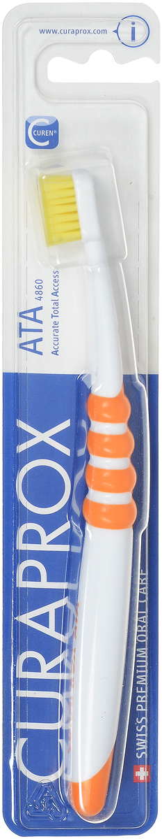 Curaprox ATA Зубная щетка подростковая, цвет: оранжевый, желтый