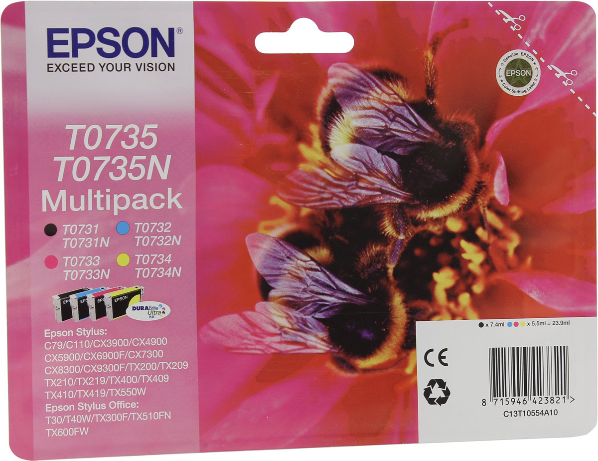 Epson T0735 Multipack (C13T10554A10) комплект картриджей для C79/C110/CX9300/TX419/TX600