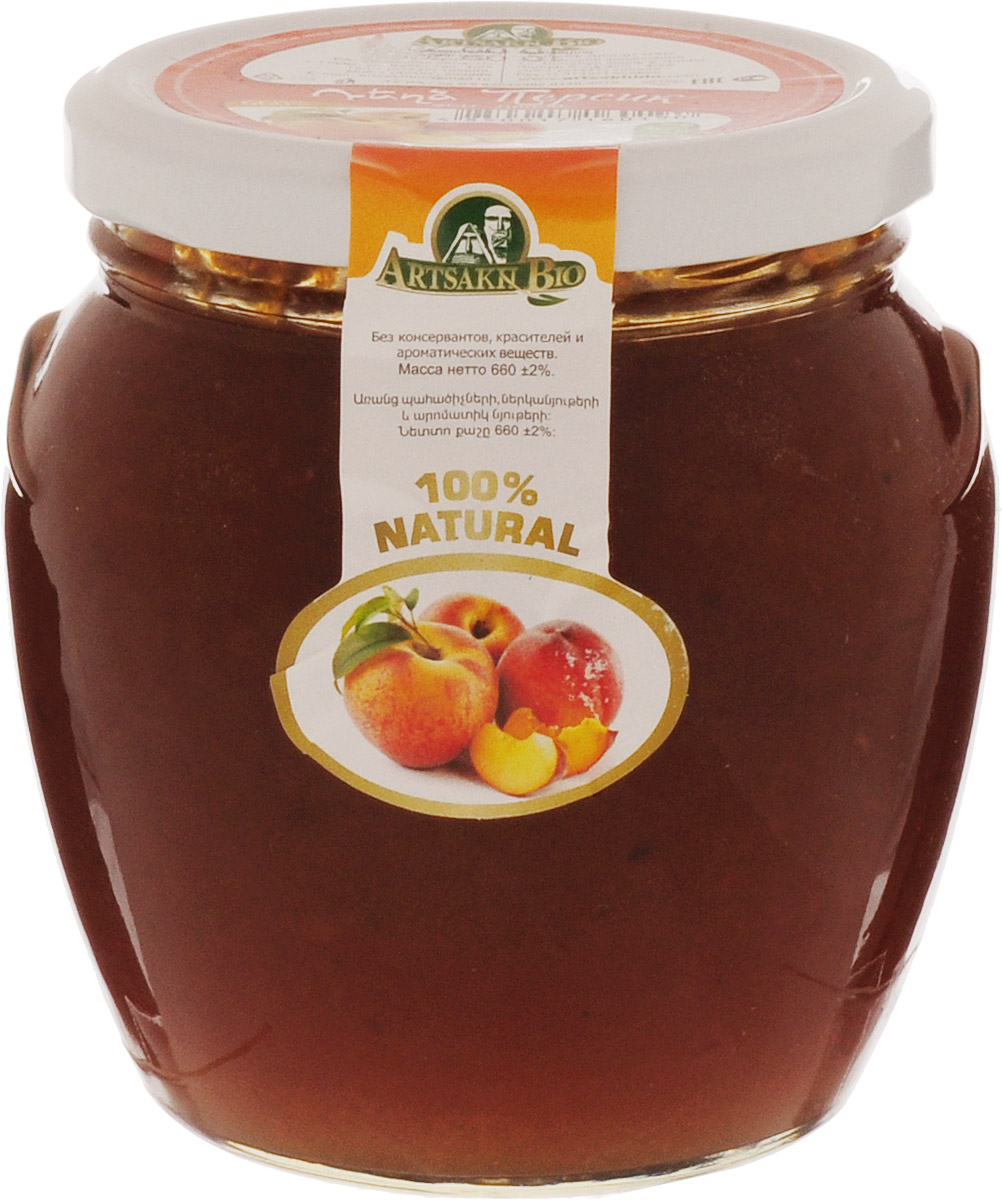 Artsakh Bio джем из персиков, 660 г130211020014 Artsakh Bio джем из персиков, 660 г130211020014Для приготовления джема Artsakh Bio используются только свежие, тщательно отобранные плоды. Продукт рекомендован маленьким детям и людям с пониженным иммунитетом. Особенно актуально употребление плодов тем, кто страдает заболеваниями сердца и сосудов, застоями желчи и почечной недостаточностью.