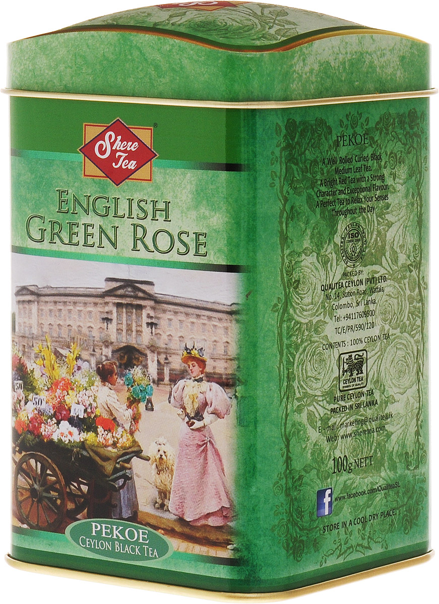 Shere Tea Английская зеленая роза чай черный листовой, 100 г4791014010623 Shere Tea Английская зеленая роза чай черный листовой, 100 г4791014010623Стандарт РЕКОЕ - ровный крупнолистовой чай, скрученный в форме мелкой гальки. Этот чай состоит из более коротких и более взрослых, чем OP листьев. В сбор идут, как правило, вторые листья от почки. Поэтому в этом чае меньше содержание кофеина, чем в ОР, но зато он имеет более выраженную горчинку во вкусе, что нравится многим любителям чая. Чем более взрослый лист, тем в нем больше танина и дубильных веществ, которые и дают эту самую горчинку. Чай имеет яркий, прозрачный и интенсивный настой. Приятный с терпкостью вкус с хорошо выраженным ароматом.Знак в виде Льва с 17 пятнышками на шкуре - это гарантия Цейлонского Чайного Бюро на соответствие чая высокому стандарту качества, установленному Правительством и упакованному только в пределах Шри-Ланки.
