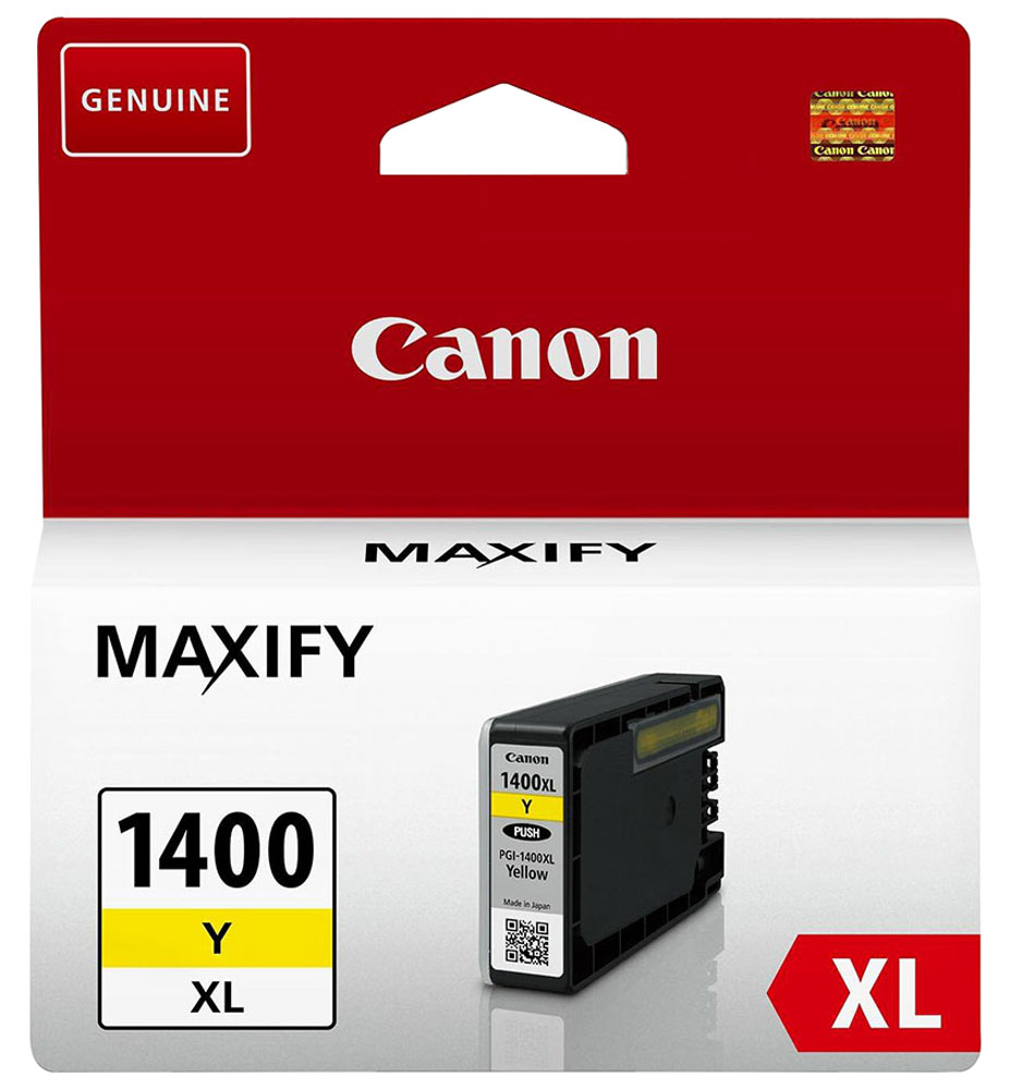 Canon PGI-1400XL, Yellow картридж для Maxify МВ2040/МВ23409204B001 Canon PGI-1400XL, Yellow картридж для Maxify МВ2040/МВ23409204B001Оригинальный картридж Canon PGI-1400XL с оригинальными чернилами гарантирует профессиональный вид печатаемых документов и высокую производительность. Надежная печать без проблем. Точная цветопередача и быстрое высыхание. Для получения красивых и долговечных отпечатков сделайте выбор в пользу чернил Canon.
