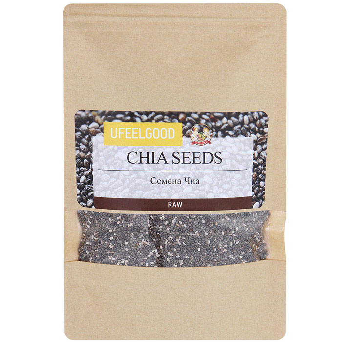 UFEELGOOD Organic Chia Premium Seeds органические семена чиа, 150 г583 UFEELGOOD Organic Chia Premium Seeds органические семена чиа, 150 г583В отличие от традиционных зерновых, таких как овес, рис и кукуруза, в семенах чиа содержится всего 8% углеводов. Однако, в них 20% белка. Семена чиа быстро насыщают желудок и задерживают высвобождение гормона грелина. Поэтому семена чиа отлично подходят для диет, так как употребление их даже в небольшом количестве способно быстро утолить голод.