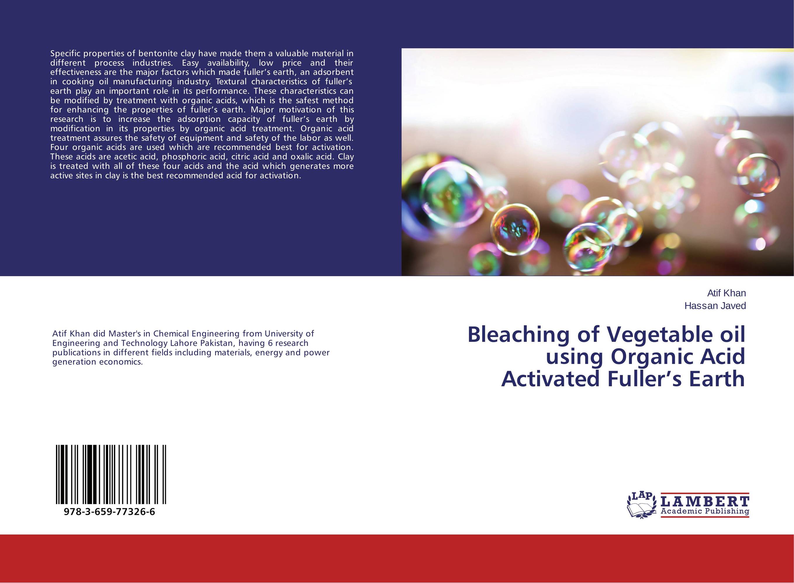 Bleaching of Vegetable oil using Organic Acid Activated Fuller’s Earth electrolytic conductance of citric acid