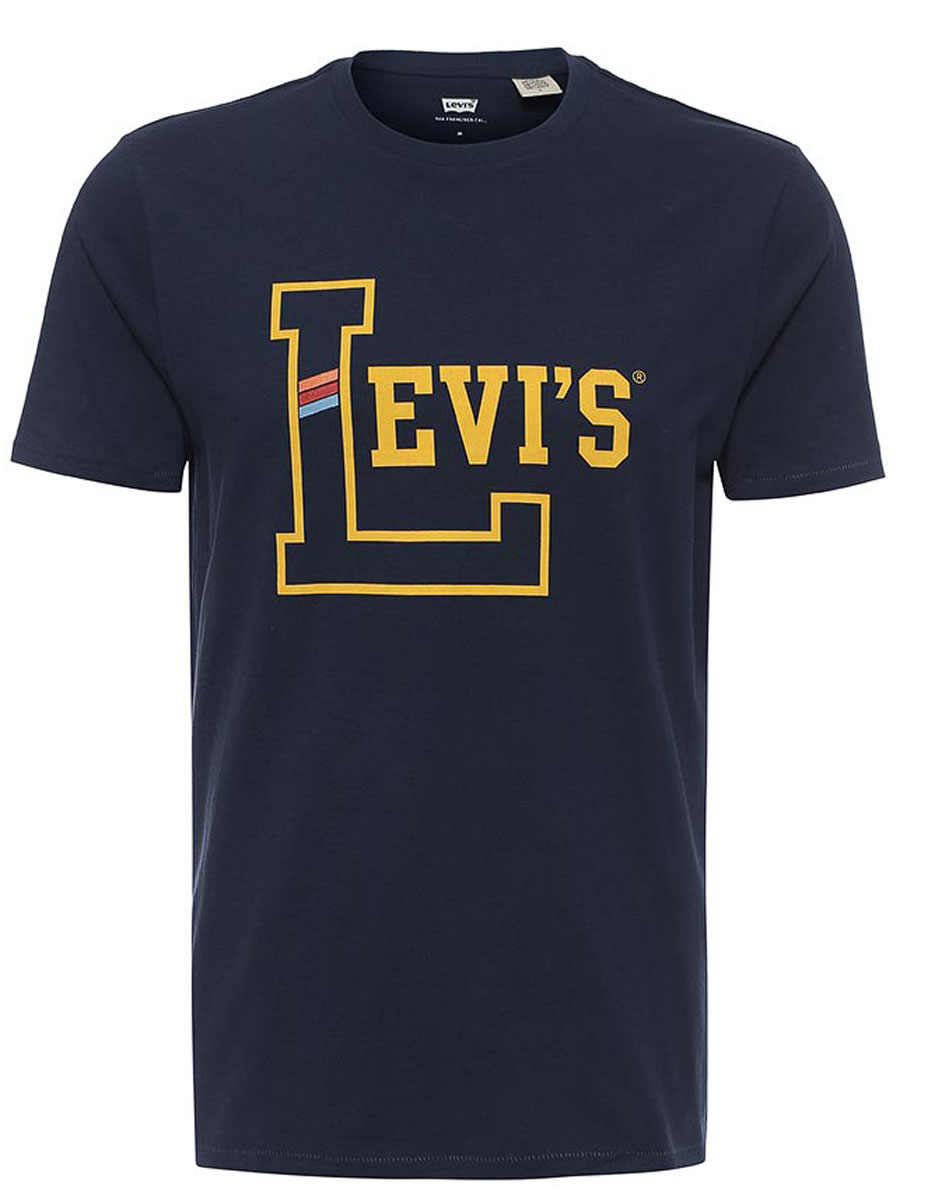 Футболка мужская Levis®, цвет: темно-синий. 2249101940. Размер M (48)2249101940 Футболка мужская Levis®, цвет: темно-синий. 2249101940. Размер M (48)2249101940Мужская футболка Levis® изготовлена из качественного натурального хлопка. Модель прямого кроя выполнена с круглой горловиной и короткими рукавами. На груди модель дополнена принтом с логотипом бренда.
