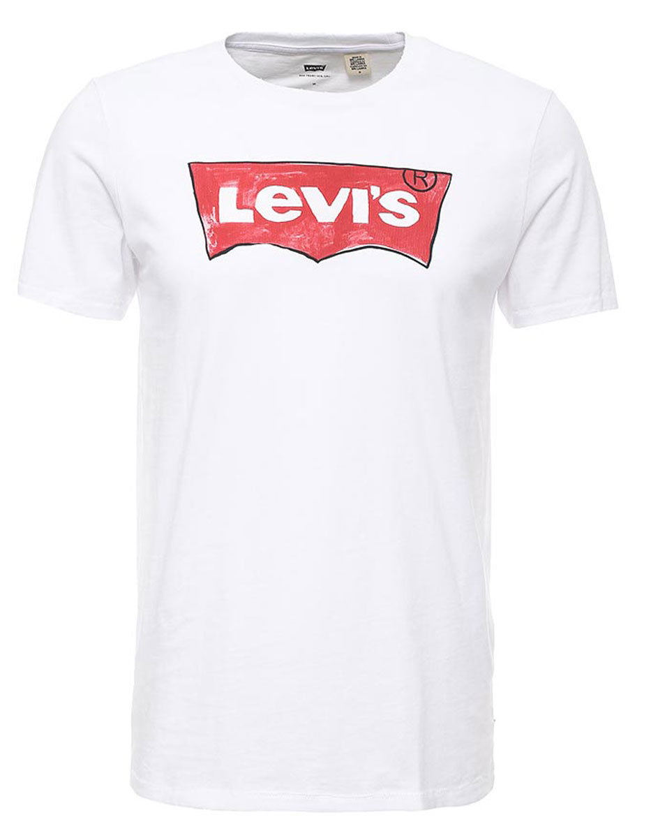 Футболка мужская Levis®, цвет: белый, красный. 2248900450. Размер XL (52)2248900450 Футболка мужская Levis®, цвет: белый, красный. 2248900450. Размер XL (52)2248900450Мужская футболка Levis® изготовлена из качественного натурального хлопка. Модель прямого кроя выполнена с круглой горловиной и короткими рукавами. На груди модель дополнена принтом с логотипом бренда.