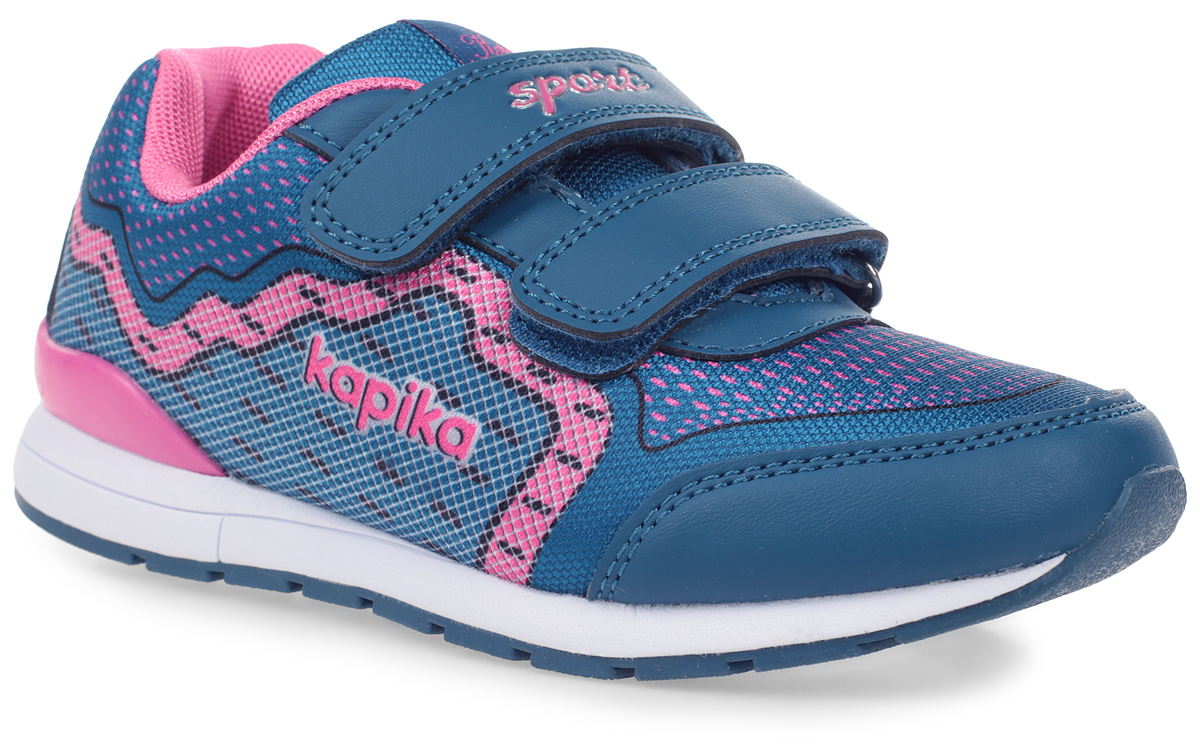 Кроссовки для девочки Kapika, цвет: синий, розовый. 73292-2. Размер 34
