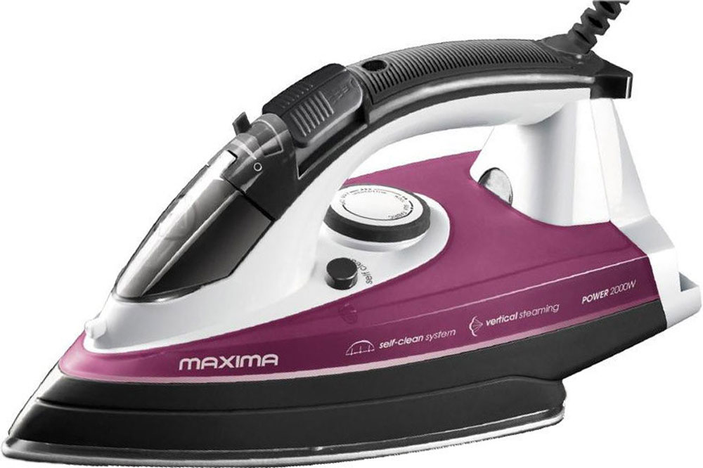 Maxima MI-S122, Bordeaux утюгMI-S122 (бордо) Maxima MI-S122, Bordeaux утюгMI-S122 (бордо)Утюг Maxima MI-S122 - идеальный выбор для людей, которые ценят свое время и предпочитают делать домашние дела легко и непринужденно! Благодаря подошве из нержавеющей стали, утюг идеально скользит по ткании без труда разглаживает даже самые сложные складки.Вместительный резервуар для воды обеспечивает долгую непрерывную работу с паром. Крышка резервуара снабжена надежным силиконовым уплотнителем, который предотвращает расплескивание воды в процессе глажения.
