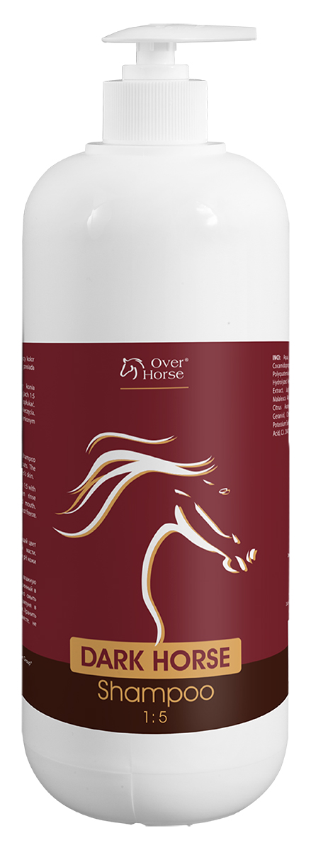 Шампунь для лошадей Over Horse Dark Horse Shampoo, для темной масти, 1 л5900232782352 Шампунь для лошадей Over Horse Dark Horse Shampoo, для темной масти, 1 л5900232782352Шампунь для лошадей Over Horse Dark Horse Shampoo - гигиенический шампунь для лошадей темной масти, способствующий сохранению цвета и восстановлению блеска волос. Высокое содержание цистина способствует восстановлению структуры волоса. Создает защитный слой на поверхности волоса оказывает антистатическое действие. Продукт создан на основе мягких моющих веществ, которые не раздражают кожу животного и одновременно тщательно очищают её от загрязнения. Не содержит соли, поэтому подходит для лошадей с чувствительной кожей.