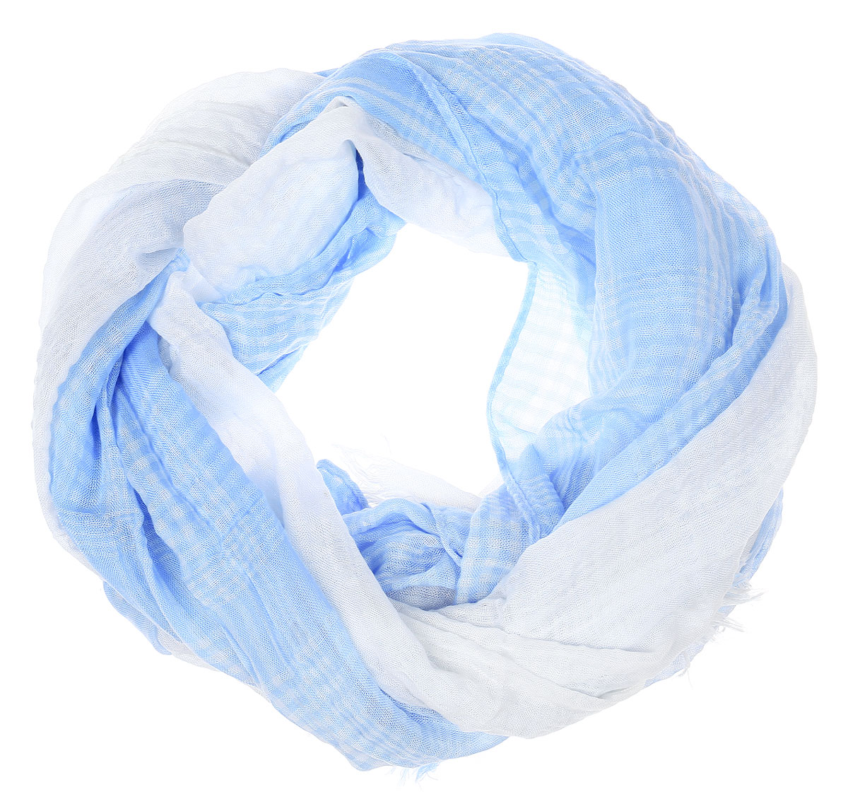 Палантин женский Vita Pelle, цвет: голубой, белый. Ro02PG1624/2. Размер 90 см х 180 см
