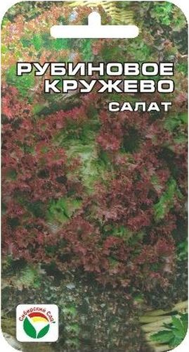 Семена Сибирский сад Салат. Рубиновое кружевоBP-00000408 Семена Сибирский сад Салат. Рубиновое кружевоBP-00000408Раннеспелый (42-52 дня) сорт салата с мощной плотной розеткой декоративных гофрированных листьев красновато-розового цвета. Масса розетки до 500гр. Листья очень нежные,хрустящие,с повышенным модержанием йода.Сорт устойчив к цветушности и низкой освещенности.