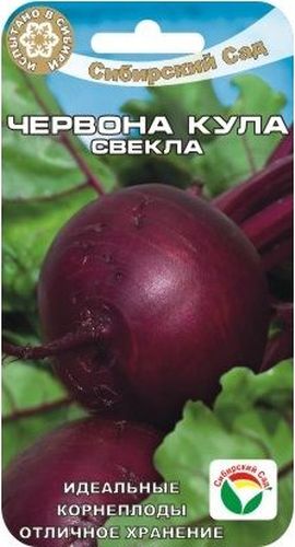Семена Сибирский сад Свекла. Червона Кула, 2 гBP-00000421 Семена Сибирский сад Свекла. Червона Кула, 2 гBP-00000421Скороспелый, стабильно урожайный сорт столовой свеклы. Период от всходов до хозяйственной годности 80-90 дней. Корнеплоды округлой формы, темно-красные, массой 300-400 г. Мякоть сочная, сладкая, с высоким содержанием сахаров, бордового цвета с фиолетовым оттенком. Без кольцеватости. Вкусовые качества высокие. Лежкость при хранении хорошая. Урожайность стабильно высокая, до 6-7 кг/м2. Для посева предпочтительны солнечные участки и плодородные почвы с нейтральной реакцией.Вес: 2 г.