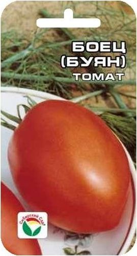 Семена Сибирский сад Томат. Боец, 20 штBP-00000447 Семена Сибирский сад Томат. Боец, 20 штBP-00000447Знаменитый сорт для открытого грунта. Скороспелый, низкорослый, 30-40 см. Куст штамбовый, не требует пасынкования и подвязки. Плоды красные, удлиненно-овальной формы, массой 70-180 г. Используются в свежем виде и для цельноплодного консервирования. Достоинства сорта: раннеспелость, урожайность, штамбовый тип куста, в рассаде не вытягивается, высокое качество, оригинальная форма, универсальное использование плодов. Сорт прошел акклиматизацию в Западно-Сибирском регионе. Для получения обильных урожаев рекомендуется производить своевременные подкормки и полив растений в течение всего вегетационного периода. Для ускорения процесса всхожести семян, оздоровления растений, улучшения завязываемости плодов рекомендуется пользоваться специально разработанными стимуляторами роста и развития растений
