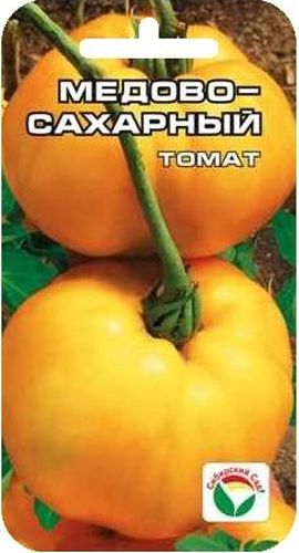 Семена Сибирский сад Томат. Медово-сахарный, 20 штBP-00000578 Семена Сибирский сад Томат. Медово-сахарный, 20 штBP-00000578Вкусный крупноплодный сорт сибирских селекционеров. Отличается плодами яркой медово-желтой окраски с нежным сахарным вкусом. Растение высотой 0,8-1,5 м, при хорошем уходе завязывает до 7 кистей округлых выровненных плодов массой до 400 г. Плоды приятной плотной консистенции и вкуса, могут быть рекомендованы для детского и диетического питания. Сорт обладает стабильно хорошей урожайностью в разные по климатическим условиям годы. Рекомендуется для выращивания в открытом и защищенном грунте. Посев на рассаду производят за 50-60 дней до высадки растений на постоянное место. Оптимальная постоянная температура прорастания семян 23-25°С. При высадке в грунт на 1 м2 размещают 3 растения. Формируется в 1 стебель, с пасынкованием и подвязкой. Сорт хорошо реагирует на полив и подкормки комплексными минеральными удобрения.