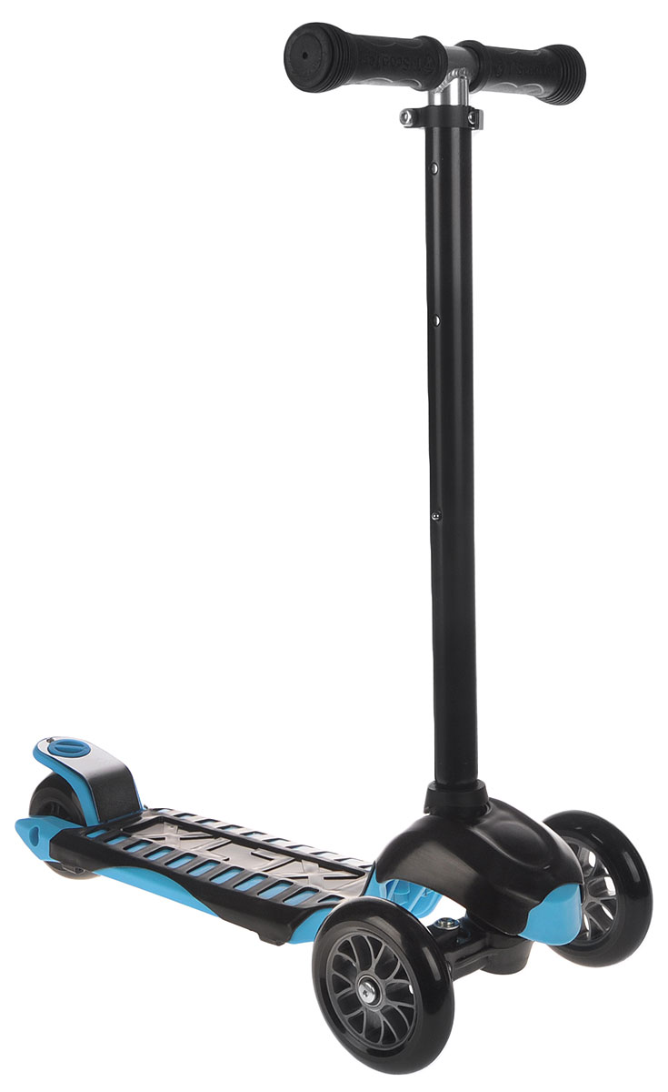 Самокат трехколесный Scooter, цвет: черный, голубой. TLS-302TLS-302 Самокат трехколесный Scooter, цвет: черный, голубой. TLS-302TLS-302Яркий трехколесный самокат Scooter станет отличным подарком юному гонщику!Спереди самокат имеет два колеса для большей устойчивости. Стойка самоката регулируется по высоте. Ручки покрыты мягкими накладками из вспененного полимера, что позволяет избежать мозолей на ладонях. Заднее колесо оснащено тормозом. Полиуретановые колеса обеспечивают хорошее сцепление с дорогой.Катание на самокате - одно из любимых занятий детей. Оно приобретает большую популярность, поскольку не требует специальных навыков. Самокат дает возможность не только замечательно провести досуг, но и обеспечить определенное физическое развитие его владельцу. Порадуйте своего ребенка таким замечательным подарком!Толщина передних колес: 2,5 см.Толщина заднего колеса: 4 см.