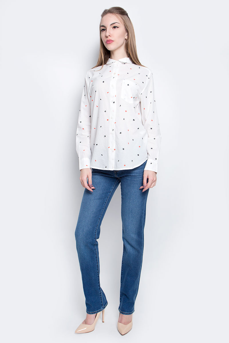 Рубашка женская Levis®, цвет: белый. 2667700090. Размер XS (40)2667700090 Рубашка женская Levis®, цвет: белый. 2667700090. Размер XS (40)2667700090Женская рубашка Levis® выполнена из натурального хлопка. Рубашка кроя бойфренд с длинными рукавами и отложным воротником застегивается на пуговицы спереди. Манжеты рукавов также застегиваются на пуговицы. Рубашка оформлена вышивкой в виде различных букв. На груди расположен накладной карман.