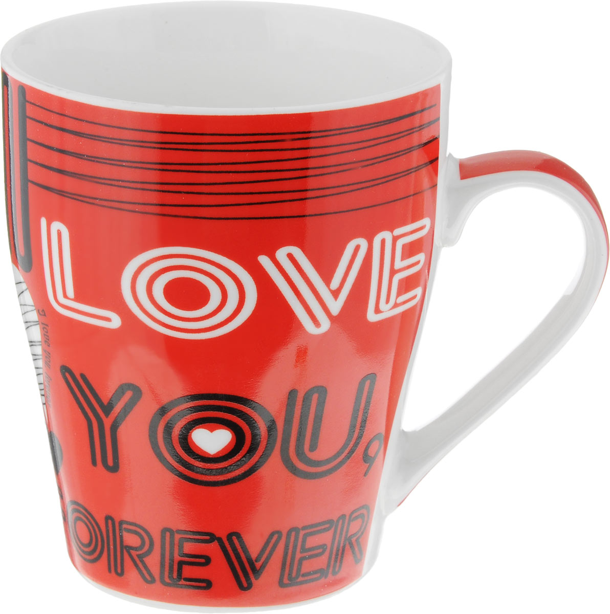 Кружка Loraine I love you, 340 мл24463 Кружка Loraine I love you, 340 мл24463Кружка Loraine I love you выполнена из высококачественного костяного фарфора и украшена ярким узором. Изделие оснащено эргономичной ручкой. Кружка сочетает в себе оригинальный дизайн и функциональность. Она согреет вас долгими холодными вечерами.Диаметр (по верхнему краю): 8,5 см.Высота кружки: 10 см. Объем: 340 мл.