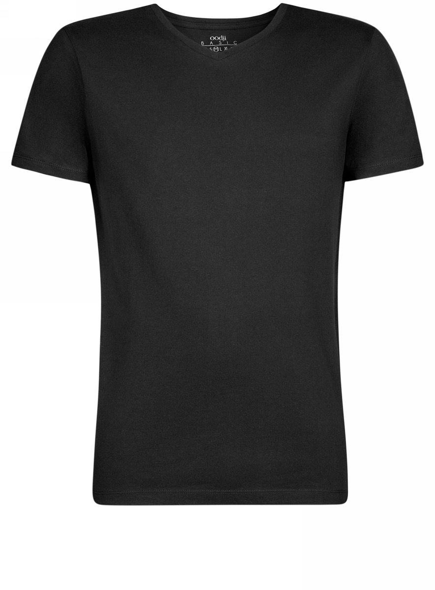 Футболка мужская oodji Basic, цвет: черный. 5B612001M/44135N/2900N. Размер XXL (58/60)5B612001M/44135N/2900N Футболка мужская oodji Basic, цвет: черный. 5B612001M/44135N/2900N. Размер XXL (58/60)5B612001M/44135N/2900NБазовая футболка с V-образным вырезом горловины и короткими рукавами выполнена из натурального хлопка.