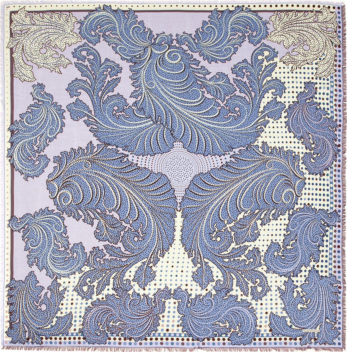 Платок женский Eleganzza, цвет: светло-синий. D34-1203. Размер 110 см х 110 см
