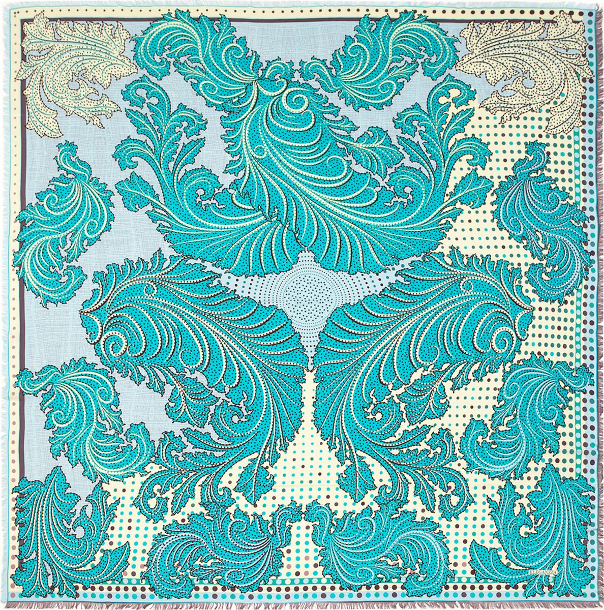 Платок женский Eleganzza, цвет: бирюзовый, голубой. D34-1203. Размер 110 см х 110 см