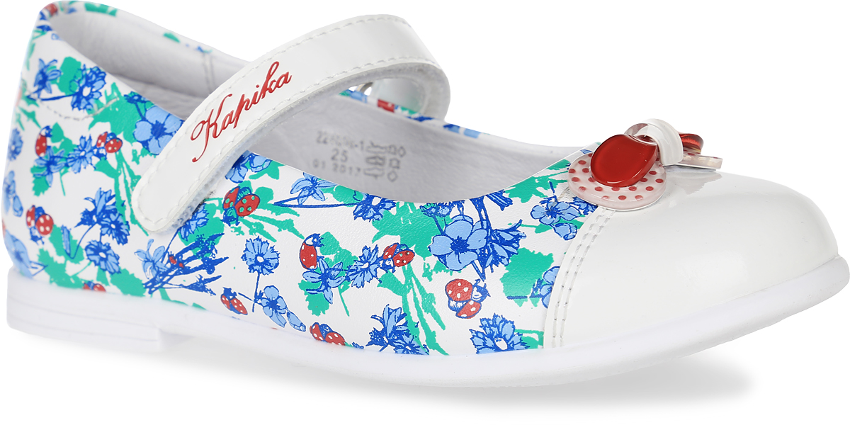 Туфли для девочки Kapika, цвет: белый, мультиколор. 22400к-1. Размер 28