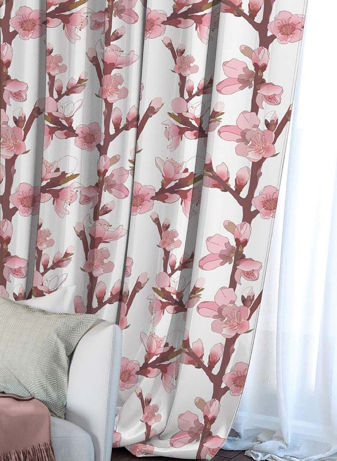 Штора Волшебная ночь Сherry Blossoms, на ленте, цвет: коричневый, розовый, белый, высота 270 см. 704482704482 Штора Волшебная ночь Сherry Blossoms, на ленте, цвет: коричневый, розовый, белый, высота 270 см. 704482704482Шторы коллекции Волшебная ночь - это готовое решение для вашего интерьера, гарантирующее красоту, удобство и индивидуальный стиль! Штора изготовлена из мягкой, приятной на ощупь ткани сатен, которая обеспечивает частичное затемнение и легко драпируется. Длина шторы регулируется с помощью клеевой паутинки (в комплекте). Изделие крепится на вшитую шторную ленту: на крючки или путем продевания на карниз. Дизайнеры марки Волшебная ночь предлагают уже сформированные комплекты штор из различных тканей и рисунков для создания идеальной композиции на окне. Для удобства выбора дизайны штор распределены в стилевые коллекции: этно, версаль, лофт, прованс. В коллекции Волшебная ночь к данной шторе вы также сможете подобрать шторы из других тканей: блэкаут (100% затемнение), габардин (частичное затемнение) и вуаль (практически нулевое затемнение), которые будут прекрасно сочетаться по дизайну и обеспечат особый уют вашему дому.