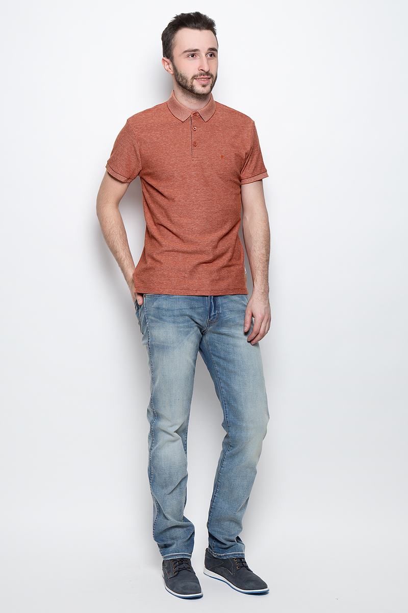 Поло мужское Wrangler Refined Polo, цвет: оранжевый, белый. W7A71KI94. Размер XXL (54)W7A71KI94 Поло мужское Wrangler Refined Polo, цвет: оранжевый, белый. W7A71KI94. Размер XXL (54)W7A71KI94Мужское поло Wrangler Refined Polo изготовлено из хлопка с добавлением эластана. Классическая модель с короткими рукавами и отложным воротником застегивается спереди на три пуговицы. По бокам поло дополнено небольшими разрезами.