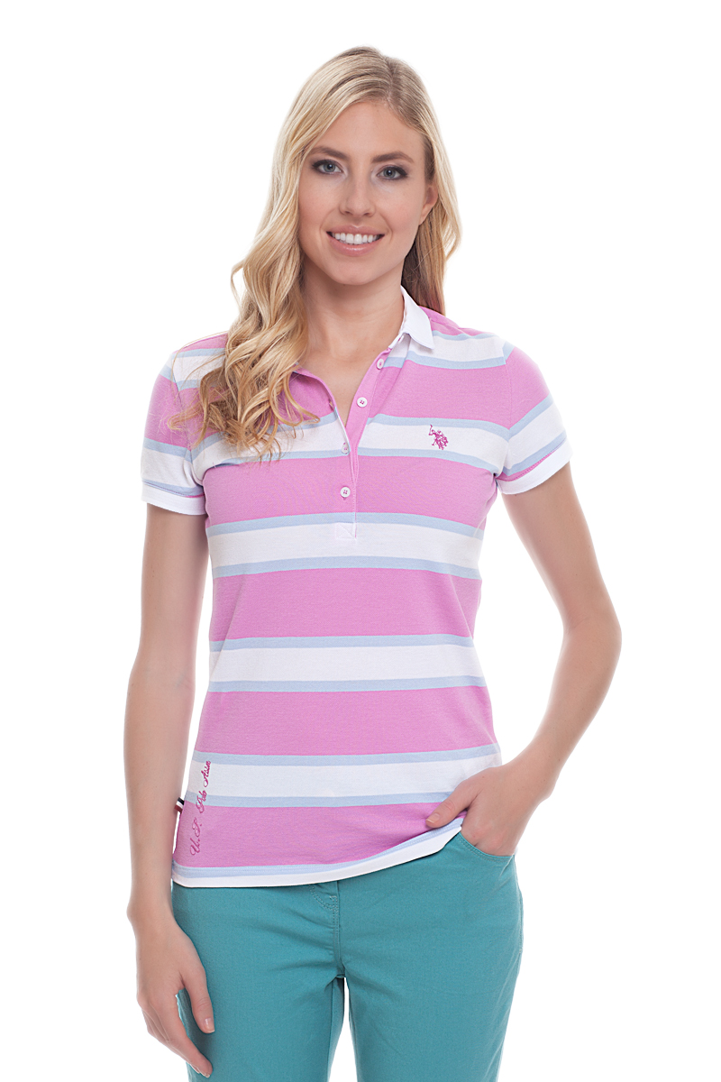 Поло женское U.S. Polo Assn., цвет: розовый, белый. G082CS011P26Y4026. Размер XXS (40)G082CS011P26Y4026 Поло женское U.S. Polo Assn., цвет: розовый, белый. G082CS011P26Y4026. Размер XXS (40)G082CS011P26Y4026Стильная футболка-поло с короткими рукавами и отложным воротником выполнена из натурального эластичного хлопка. На груди модель застегивается на пуговицы.