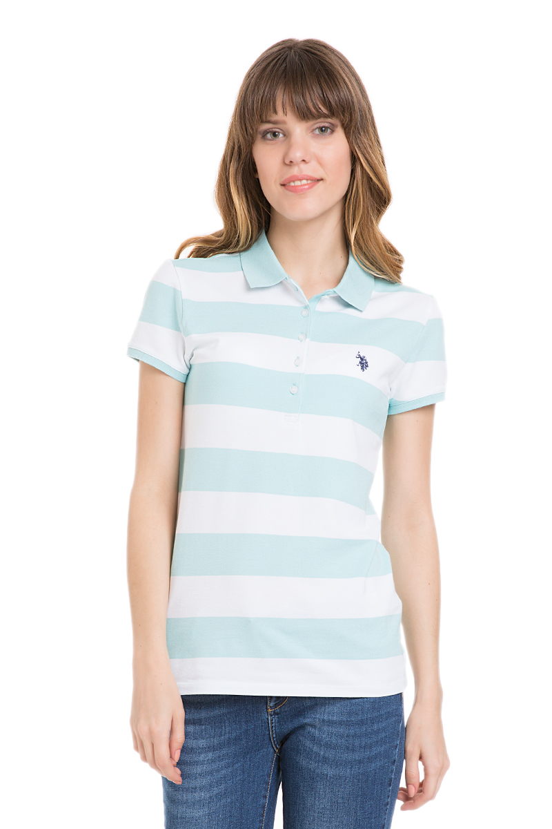 Поло женское U.S. Polo Assn., цвет: мятный, белый. G082GL0110GUNDA-IY06. Размер L (48)G082GL0110GUNDA-IY06 Поло женское U.S. Polo Assn., цвет: мятный, белый. G082GL0110GUNDA-IY06. Размер L (48)G082GL0110GUNDA-IY06Стильная футболка-поло с короткими рукавами и отложным воротником выполнена из натурального эластичного хлопка. На груди модель застегивается на пуговицы.