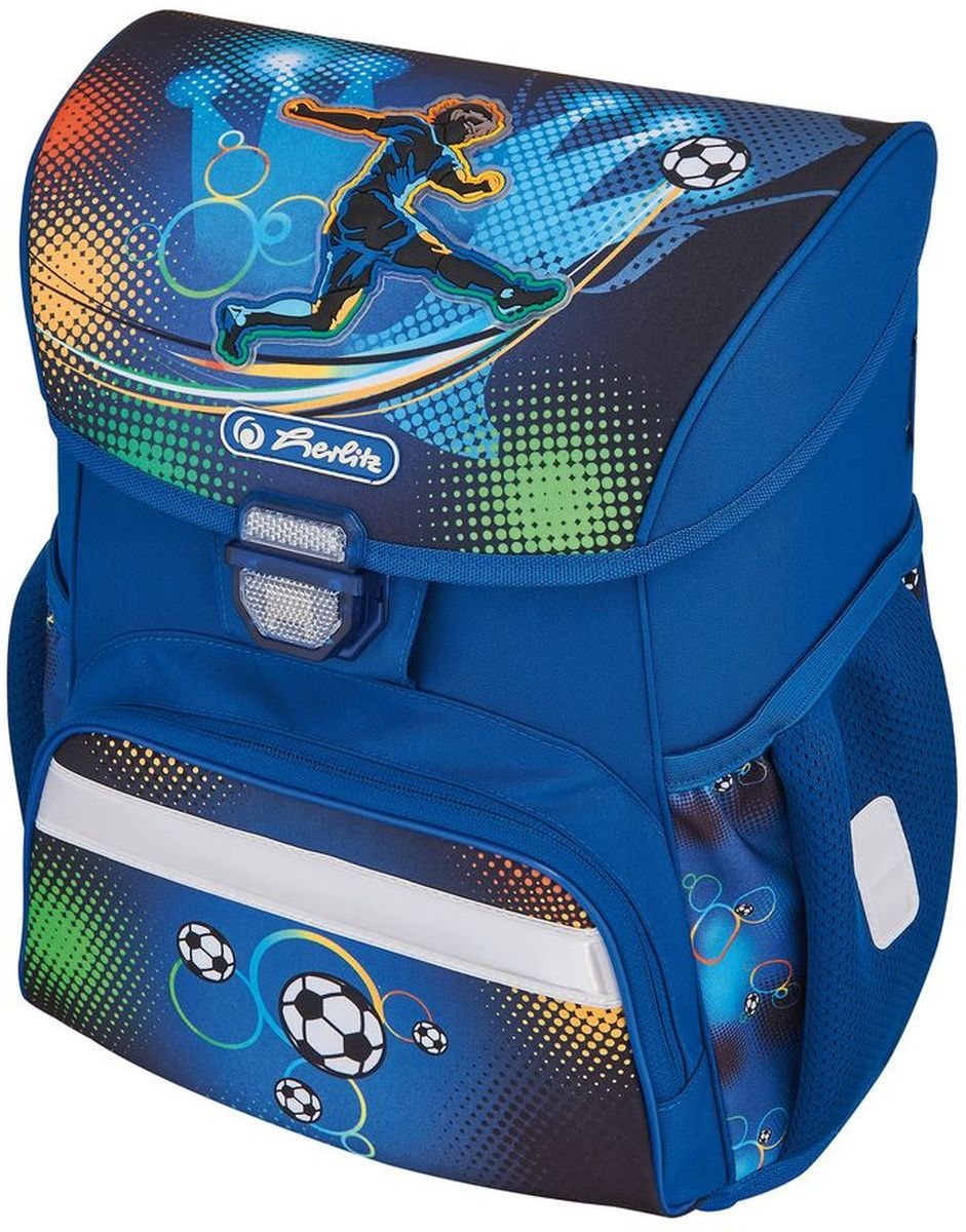 Herlitz Ранец школьный для мальчика Loop Plus Soccer с наполнением цвет синий