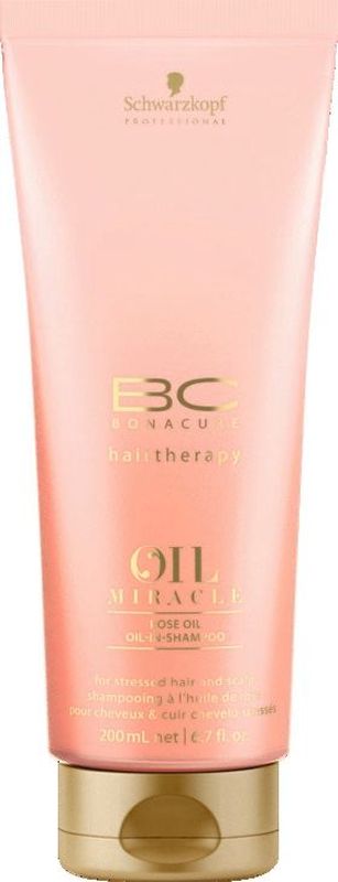 Bonacure Шампунь для кожи головы и волос Oil Miracle Rose Oil Shampoo 200 мл2074776 Bonacure Шампунь для кожи головы и волос Oil Miracle Rose Oil Shampoo 200 мл2074776Шампунь для кожи головы и волос, подверженных стрессу с содержанием раскошных экстрактов дамасской и дикой розы. Очищает воздушной пеной, успокаивает и увлажняет, даря стойкий и нежный аромат волосам. Технология микро-эмульсии делает волосы гладкими и блестящими без утяжеления. Рекомендуется использовать с маслом для кожи головы и волос BC Oil Miracle Rose.