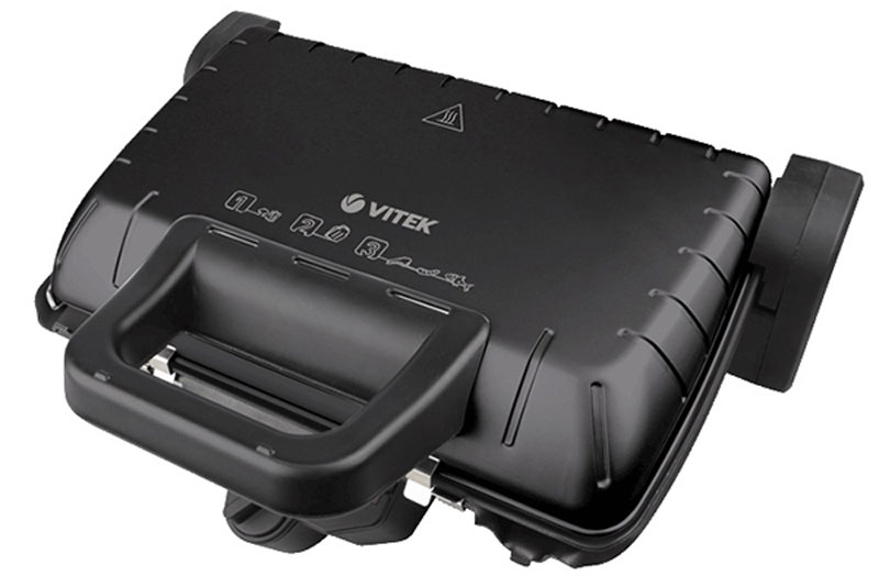 Vitek VT-2632 (BK) электрогрильVT-2632(BK) Vitek VT-2632 (BK) электрогрильVT-2632(BK)Гриль-пресс Vitek 2632 обладает компактными размерами, надежной конструкцией и удобной системой управления. Антипригарное покрытие пластин позволяет готовить диетическую пищу без добавления масла.Благодаря мощности нагрева в 2000 Вт он обеспечивает сверхскоростное приготовление, позволяя за короткое время получить вкусное и полезное мясное блюдо.Способ открытия крышки: 4 фиксированных положения (в том числе 180° и 90° градусов)