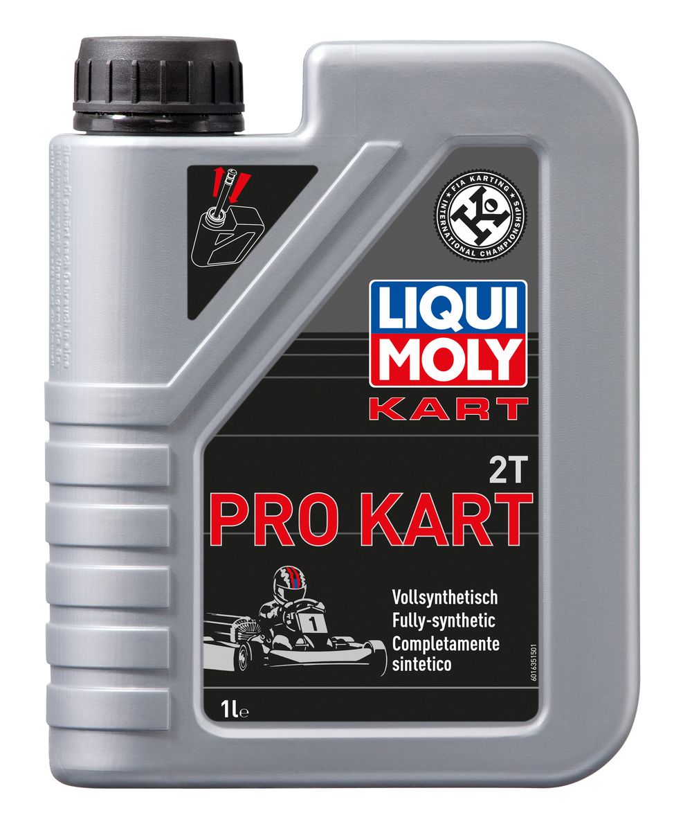 Масло моторное Liqui Moly Racing 2T Pro Kart, синтетическое, 1 л1635 Масло моторное Liqui Moly Racing 2T Pro Kart, синтетическое, 1 л1635Масло моторное Liqui Moly Racing 2T Pro Kart предназначено для использования в высокофорсированной двухтактной мототехнике в крупных соревнованиях. Использована полностью синтетическая эстеровая базовая основа с великолепной адгезией и противозадирными свойствами. Выдерживает максимальные обороты двигателя, защищает от прихватов и задиров. Не дает нагаров и отложений. Поддерживает свечи, мощностной клапан и систему выхлопа в чистоте. Для раздельной и смешанной систем подачи топлива. Красного цвета. Сбалансированная полностью синтетическая формула обеспечивает: - Непревзойденную защиту двигателя в гоночных режимах- Максимальную мощность двигателя- Чистоту двигателя, свечей зажигания, мощностного клапана и глушителя- Бездымное сгорание- Оптимальную защиту от коррозии- Стойкость к высоким оборотам и перегревуИспользование масла Pro Kart обеспечивает отличную и долговременную работу высокофорсированных 2Т гоночных двигателей мототехники в соревнованиях любого уровня. Специально для гоночного использования. Омологировано FIA. Для двигателей с водяным и воздушным охлаждением. Концентрация в смеси с топливом до 1:100.