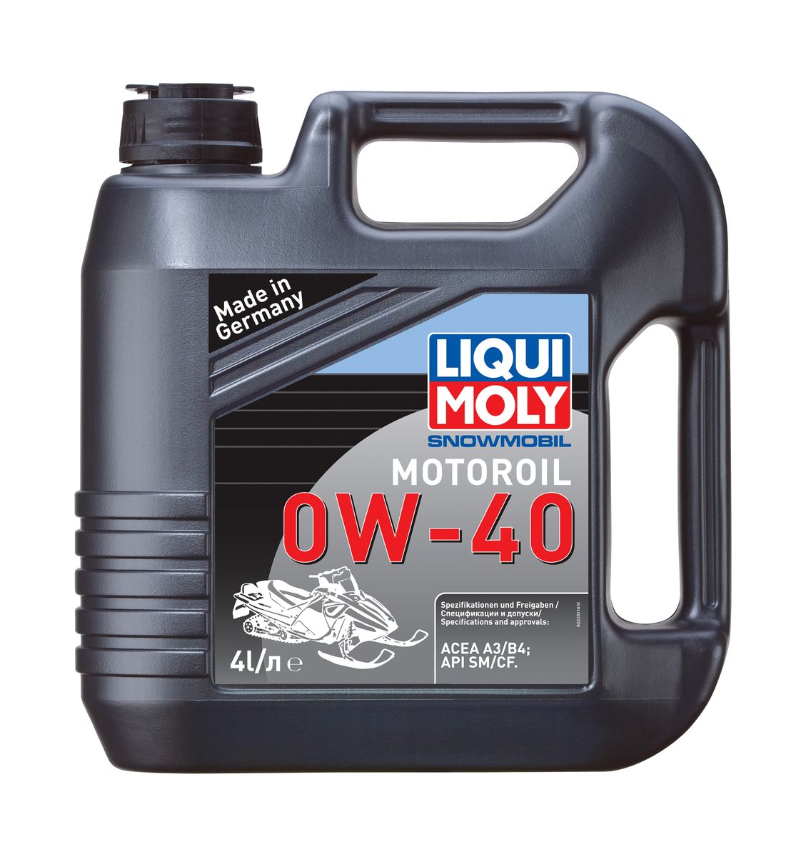Масло моторное Liqui Moly Snowmobil Motoroil, синтетическое, 0W-40, 4 л2261 Масло моторное Liqui Moly Snowmobil Motoroil, синтетическое, 0W-40, 4 л2261Масло моторное Liqui Moly Snowmobil Motoroil предназначено для эксплуатации 4Т снегоходов в условиях экстремальных нагрузок и крайне низких температур. Современная формула сочетает высокостабильную низковязкую ПАО-базовую основу с современными присадками. Масло позволяет уверенно запустить и нормально эксплуатировать двигатель в условиях крайне низких температур. Отлично прокачивается масляным насосом. Снижает трение и износ, экономит топливо. Предотвращает образование отложений в двигателе. Полностью синтетическая базовая основа обеспечивает: - низкую пусковую вязкость, уверенный запуск в мороз, - стабильное смазывание в любых условиях, - чистоту двигателя, - высокую защиту двигателя от износа, - низкий расход масла на угар, - легкий запуск двигателя, - низкий расход топлива, - стойкость к высоким температурам и перегреву. Использование моторного масла Snowmobil Motoroil 0W-40 позволяет обеспечить высокую надежность эксплуатации двигателей снегоходов при поддержании максимальной мощности двигателя. Допуск: - API: CF/SM- ACEA: B4/A3