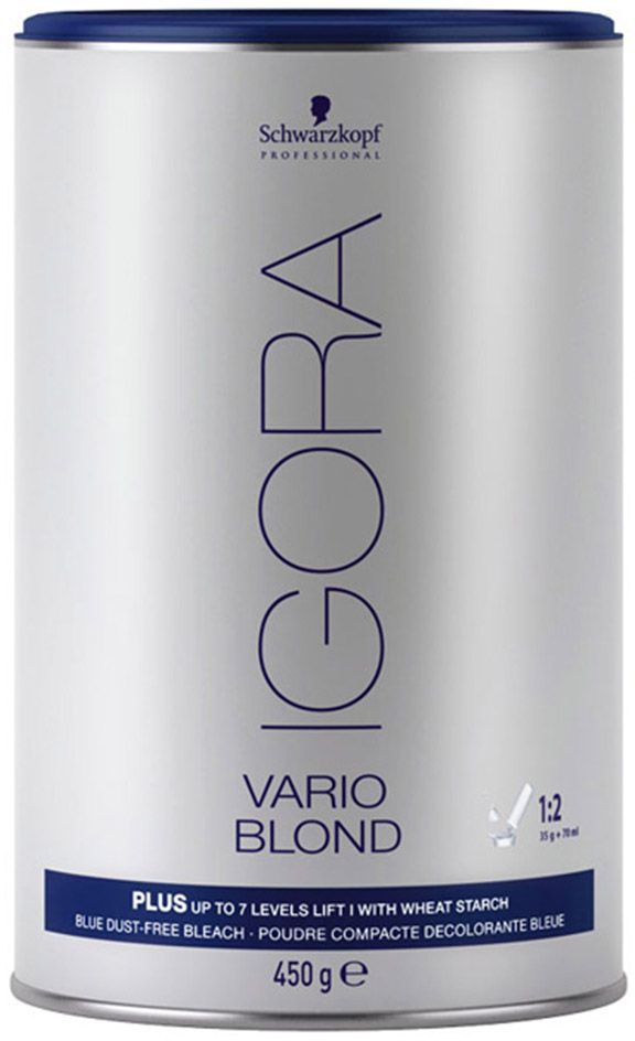 Igora Обесцвечивающий порошок Vario Blond Plus 450 г1697404 Igora Обесцвечивающий порошок Vario Blond Plus 450 г1697404Игора Варио Блонд Плюс. Используется для всех видов осветления - от обесцвечивания корней до полного обесцвечивания волос, также для всех техник классического и креативного мелирования. Осветляет до 7 уровней.