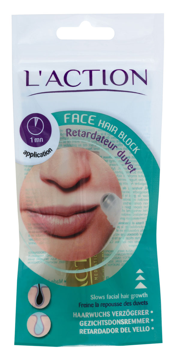 Laction Средство для лица, предотвращающее рост волос Face Hair Block, 10 мл556170 Laction Средство для лица, предотвращающее рост волос Face Hair Block, 10 мл556170Высококонцентрированный препарат содержит растительные экстракты, которые проникают глубоко в кожу (до корня волоса) и блокируют рост волос на лице, шее, зоне декольте и др. Средство легко и удобно использовать благодаря встроенному роликовому аппликатору.Активные ингредиенты: - салициловая кислота является мягким антисептиком, разрушает протеины нежелательных волос;- гамамелис оказывает вяжущее действие;- арника успокаивает кожу и борется с застойными явлениями;- мята способствует заживлению кожи;- соя эффективно смягчает.
