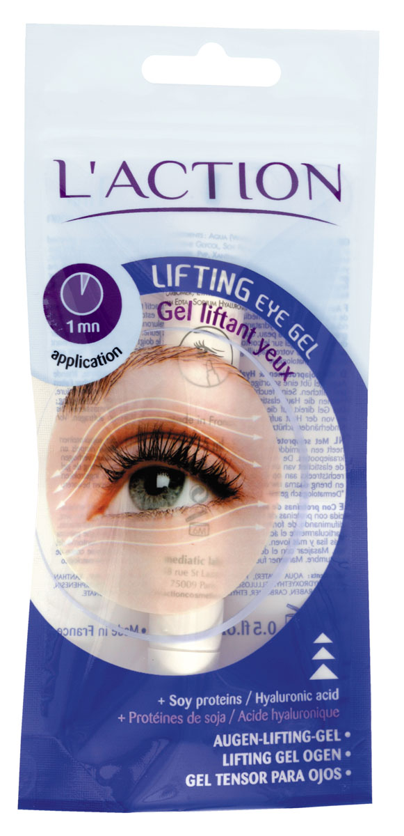 Laction Лифтинг-гель для области вокруг глаз от морщин Lifting Eye Gel, 15 мл660543 Laction Лифтинг-гель для области вокруг глаз от морщин Lifting Eye Gel, 15 мл660543Подтягивающий гель с гиалуроновой кислотой способствует удержанию оптимального количества влаги в коже, предотвращая образование морщин. Аппликатор не травмирует чувствительную кожу век. Соевые белки выравнивают поверхность кожи, способствуют сокращению морщин и помогают защитить кожу от негативного воздействия окружающей среды.