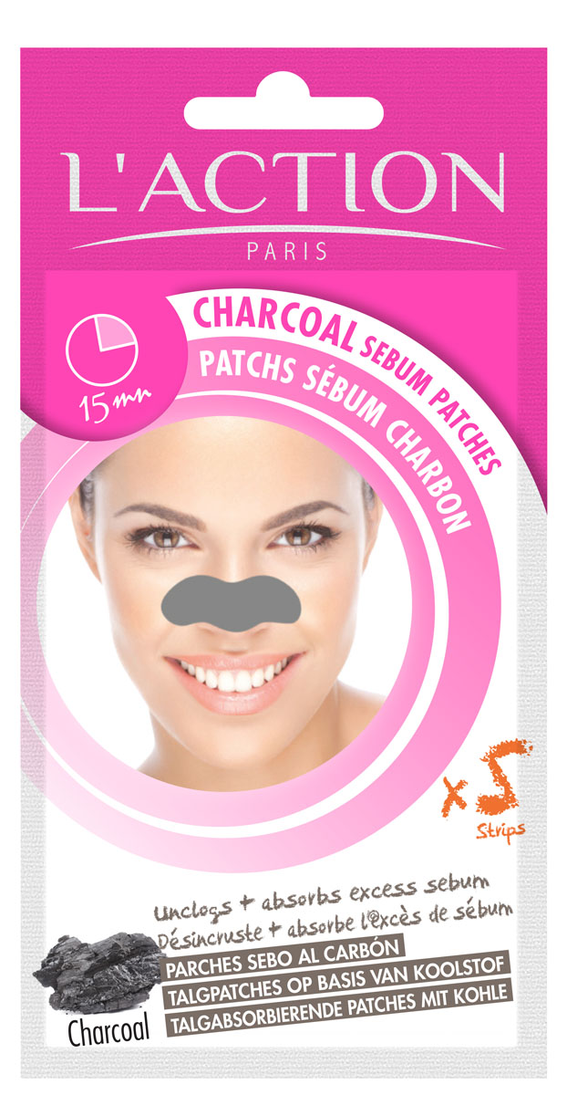 Laction Полоски для удаления жирного блеска с лица Charcoal Sebum Patch697444 Laction Полоски для удаления жирного блеска с лица Charcoal Sebum Patch697444Древесный уголь, входящий в состав этих полосок, поглощает излишки жира и сужает поры. Видимый результат уже после первого применения. Поры сужены, без блеска