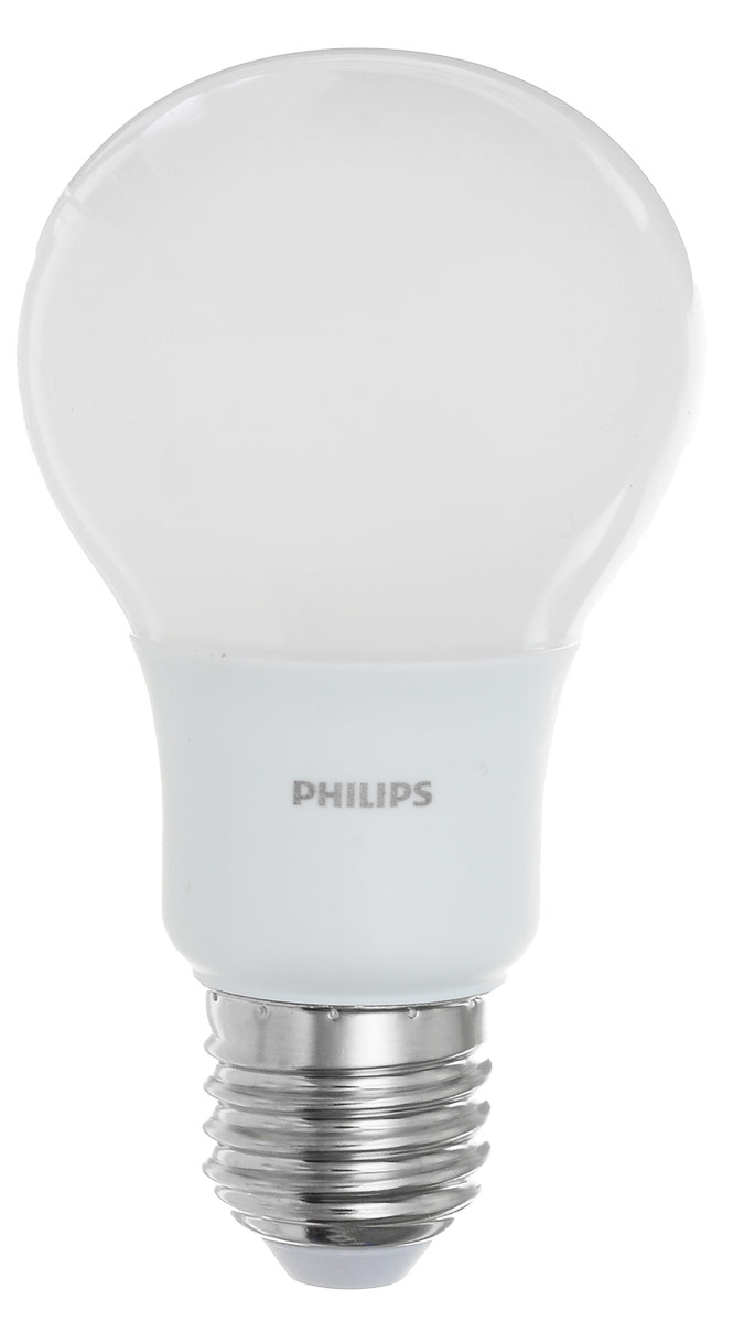 Лампа светодиодная Philips LED bulb, цоколь E27, 9W, 6500KЛампа LEDBulb 9-70W E27 6500K230VA60/PF Лампа светодиодная Philips LED bulb, цоколь E27, 9W, 6500KЛампа LEDBulb 9-70W E27 6500K230VA60/PFСовременные светодиодные лампы LED bulb экономичны, имеют долгий срок службы и мгновенно загораются, заполняя комнату светом. Лампа классической формы и высокой яркости позволяет создать уютную и приятную обстановку в любой комнате вашего дома.Светодиодные лампы потребляют на 90% меньше электроэнергии, чем обычные лампы накаливания, излучая при этом привычный и приятный свет. Срок службы светодиодной лампы LED bulb составляет не менее 25 000 часов, благодаря чему менять лампы приходится значительно реже, что сокращает количество отходов.Напряжение: 220-240 В.
