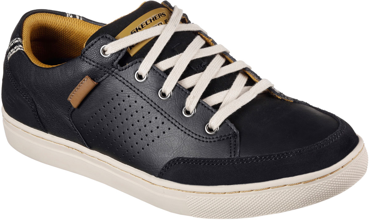 Кеды мужские Skechers Elvino - Lemen, цвет: черный. 64796-BLK. Размер 11,5 (46)64796-BLK Кеды мужские Skechers Elvino - Lemen, цвет: черный. 64796-BLK. Размер 11,5 (46)64796-BLKСтильные мужские кеды Skechers отлично подойдут для повседневной носки. Верх модели выполнен из натуральной кожи. Удобная шнуровка надежно фиксирует модель на стопе. Подошва обеспечивает легкость и естественную свободу движений.