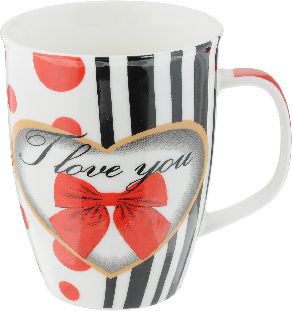 Кружка Loraine Love, 340 мл. 2597225972 Кружка Loraine Love, 340 мл. 2597225972Кружка Loraine Love изготовлена из прочного качественного костяного фарфора. Изделие декорировано рисунком в виде сердечка и надписью I love you. Благодаря своим термостатическим свойствам, изделие отлично сохраняет температуру содержимого - морозной зимой кружка будет согревать вас горячим чаем, а знойным летом, напротив, радовать прохладными напитками. Такой аксессуар создаст атмосферу тепла и уюта, настроит на позитивный лад и подарит хорошее настроение с самого утра. Это оригинальное изделие идеально подойдет в подарок близкому человеку. Диаметр (по верхнему краю): 8 см. Высота кружки: 10,5 см.